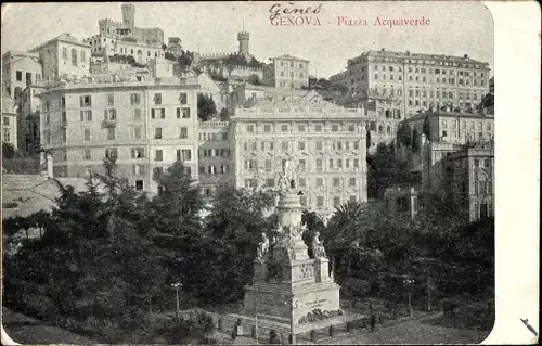 Ak Genova Genua Liguria, Piazza Acquaverde
