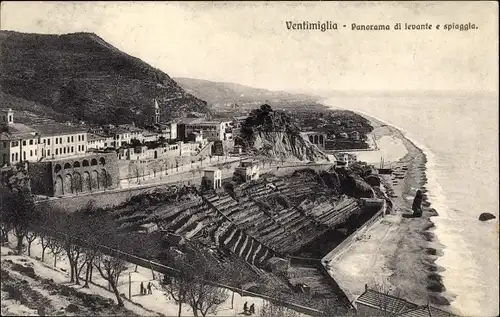 Ak Ventimiglia Liguria, Panorama di levante e spiaggia