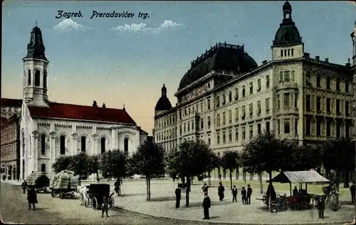 Ak Zagreb Kroatien, Preradovicev trg.