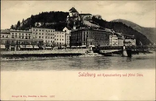 Ak Salzburg in Österreich, Kapuzinerberg, Hotel Stein