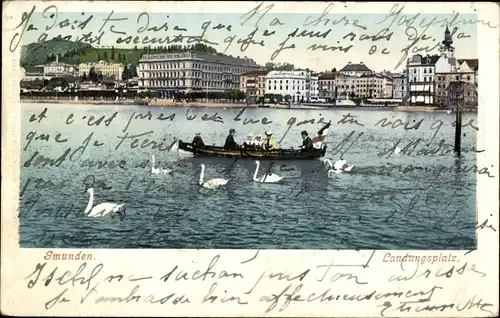 Ak Gmunden in Oberösterreich, Landungsplatz