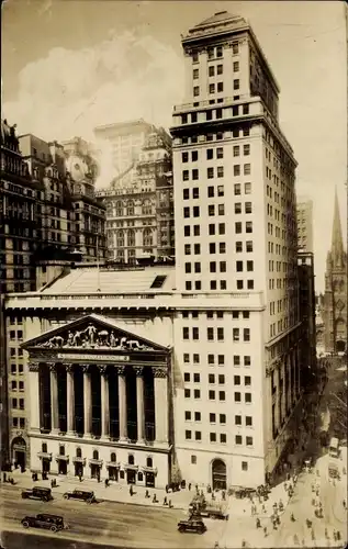 Ak New York City USA, Stock Exchange, corner of Wall and Broad Street