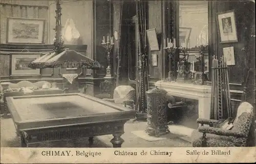 Ak Chimay Wallonien Hennegau, Chateau, Salle de Billard