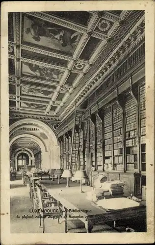 Ak Paris, Palais du Luxembourg, Bibliotheque