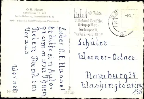 Ak Schauspieler O. E. Hasse, Portrait, Autogramm