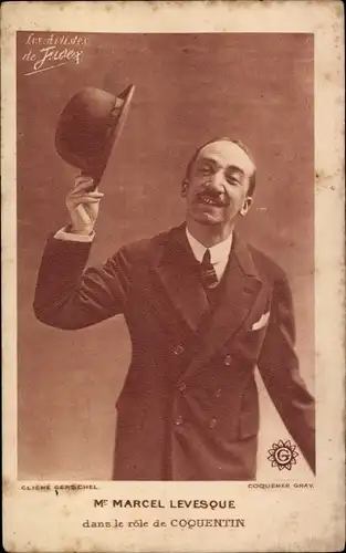 Ak Schauspieler Marcel Levesque dans le role de Coquentin, Les Artistes de Judex