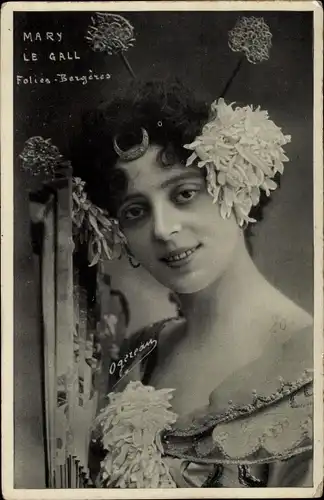 Ak Schauspielerin Mary le Gall, Portrait