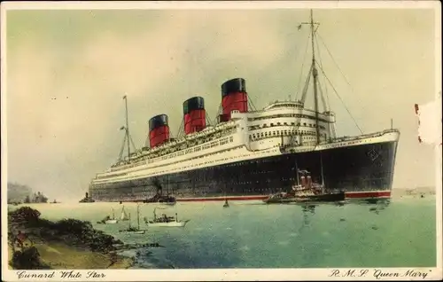 Ak Dampfer RMS Queen Mary, Cunard White Star Line