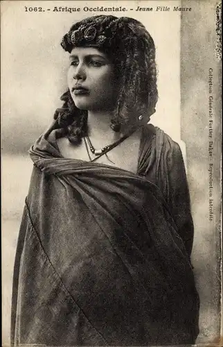 Ak Afrique Occidentale, Jeune Fille Maure