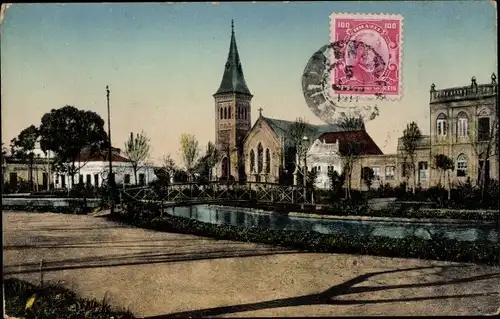 Ak Rio Grande do Sul Brasilien, Teilansicht mit Kirche