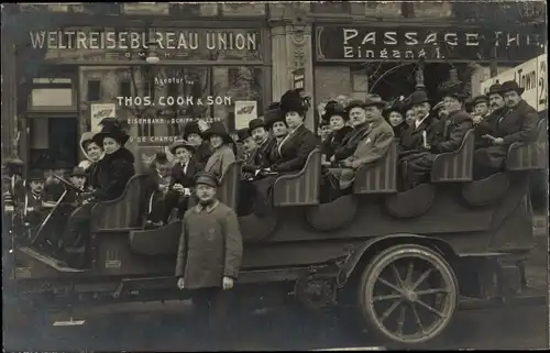 Foto Ak Berlin Mitte, Unter den Linden 22, Automobil Rundfahrten Weltreise Bureau Union