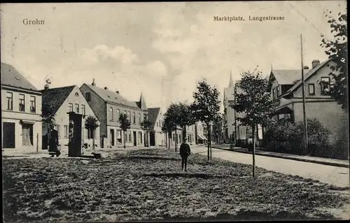 Ak Grohn Vegesack Bremen, Marktplatz, Langestraße