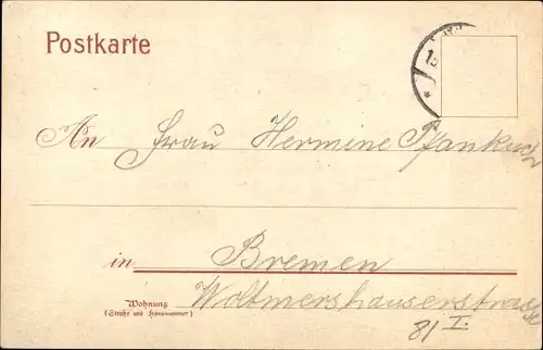 Ak Verden an der Aller, Hotel Bellevue, Gesellschaftssaal
