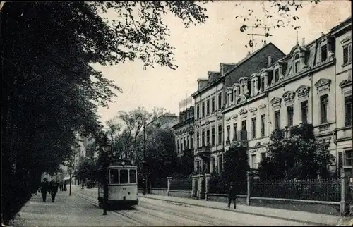 Ak Trier an der Mosel, Bahnhofstraße, Tram