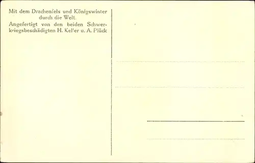 Ak Königswinter im Rhein Sieg Kreis, Durch die Welt, Modell der Burg Drachenfels, H. Keller,A. Plück