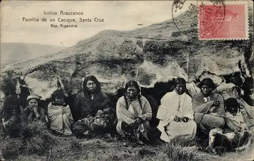 Ak Santa Cruz Argentinien, Familla de un Cacique, Indion Araucanos