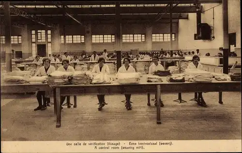 Ak Bruxelles Brüssel, Societe Anonyme Flandria, Une salle de verification