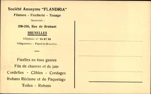 Ak Brüssel Belgien, Usines Societe Anonyme Flandria, Vue generale des usines