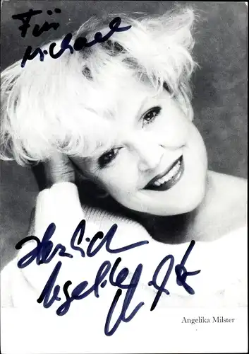 Ak Schauspielerin und Sängerin Angelika Milster, Portrait, Autogramm