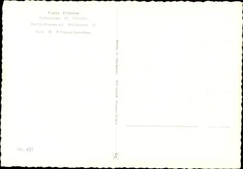 Ak Schauspielerin und Sängerin Conny Froboess, Portrait, Autogramm