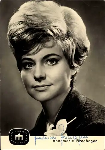 Ak Schauspielerin Annemarie Brodhagen, Portrait, Autogramm
