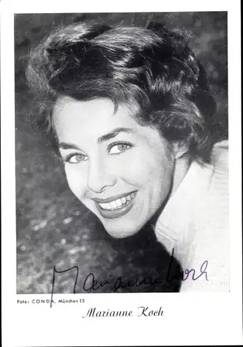 Ak Schauspielerin Marianne Koch, Portrait, Autogramm