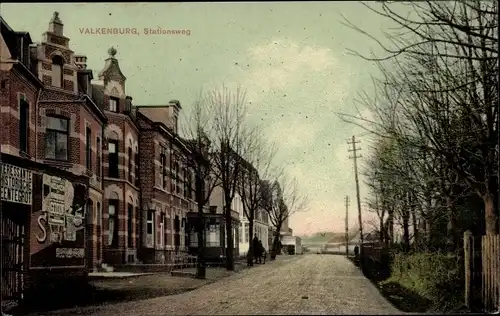 Ak Valkenburg Limburg Niederlande, Stationsweg