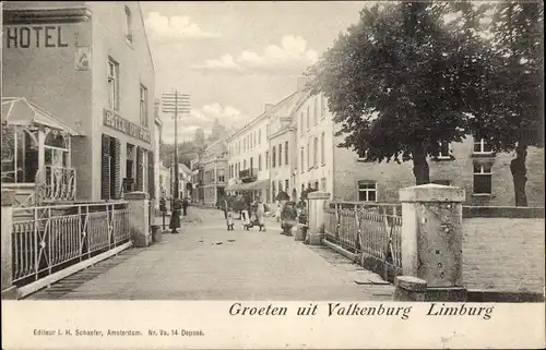 Ak Valkenburg Limburg Niederlande, Straßenpartie, Hotel