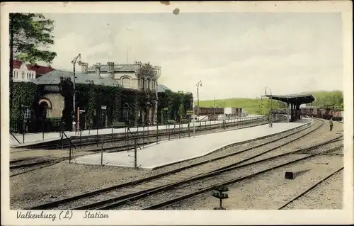 Ak Valkenburg Limburg Niederlande, Bahnhof, Gleisseite, Station