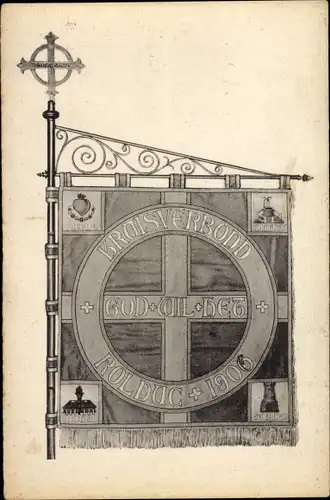 Ak Kerkrade Limburg Niederlande, Kraisverbond Rolduc 1906, Standarte