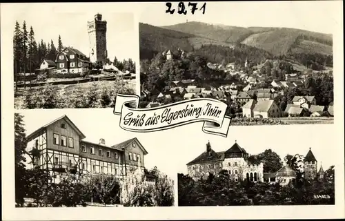 Ak Elgersburg in Thüringen, Carl Eduard Warte, Panorama, Schloss