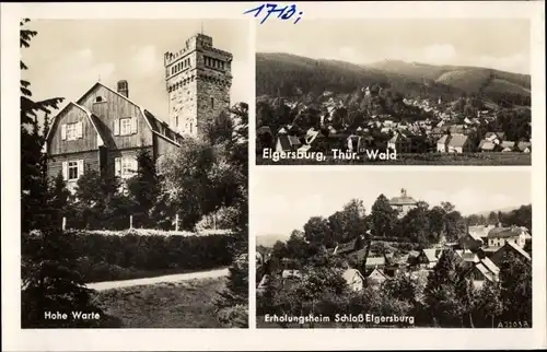 Ak Elgersburg in Thüringen, Hohe Warte, Panorama, Erholungsheim Schloss Elgersburg