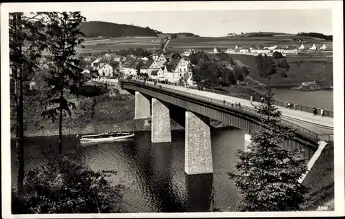 Ak Saalburg in Thüringen, An der Saalburger Brücke