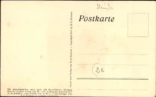 Scherenschnitt Ak Diefenbach, Göttliche Jugend 1, Teilbild 6, Mädchen