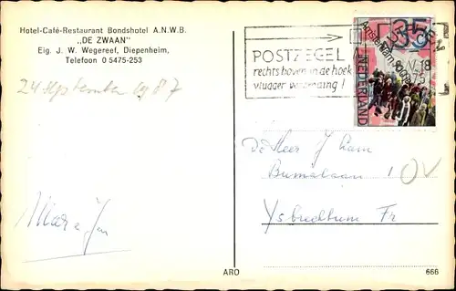 Ak Diepenheim Overijssel, N. H. Kerk met Pastorie