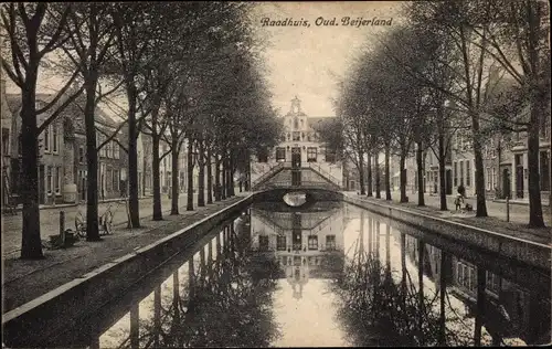 Ak Oud Beierland Beijerland Südholland, Raadhuis