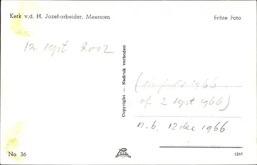 Ak Meerssen Limburg Niederlande, Kerk v. d. H. Jozef arbeider