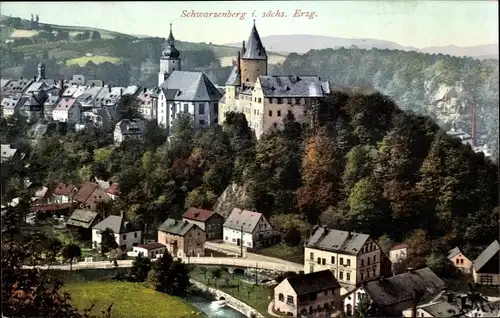 Ak Schwarzenberg im Erzgebirge Sachsen, Blick auf die Stadt