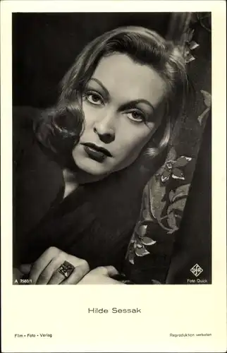 Ak Schauspielerin Hilde Sessak, Portrait, UFA Film