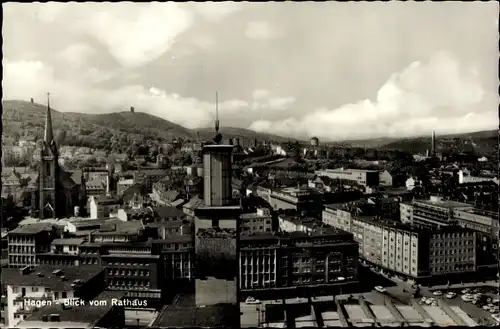 Ak Hagen in Westfalen, Blick vom Rathaus über die Stadt