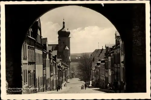 Ak Marienberg im Erzgebirge Sachsen, Blick durchs Zschopauer Tor