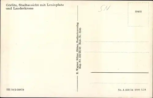 Ak Görlitz in der Lausitz, Stadt mit Leninplatz und Landeskrone