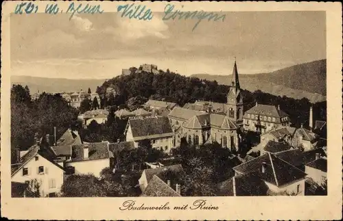 Ak Badenweiler im Schwarzwald, Teilansicht mit Ruine