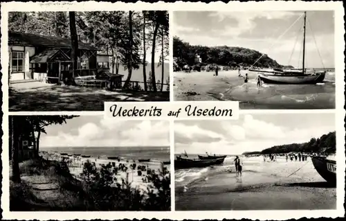 Ak Ueckeritz auf Usedom an der Ostsee, Strandpartie