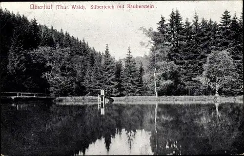 Ak Oberhof im Thüringer Wald, Silberteich mit Räuberstein