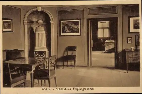 Ak Weimar in Thüringen, Schillerhaus, Empfangszimmer