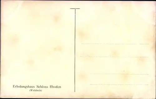 Künstler Ak Rhoden Waldeck Diemelstadt Hessen, Ortsansicht, Erholungshaus Schloss Rhoden