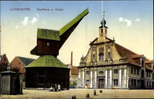 Ak Lüneburg in Niedersachsen, Kaufhaus und Krahn