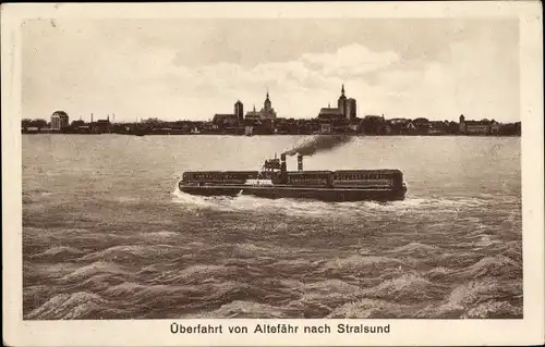 Ak Altefähr auf Rügen, Überfahrt nach Stralsund, Trajekt