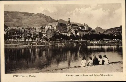 Ak Cochem an der Mosel, Kloster, Krankenhaus und Ruine Winnenburg